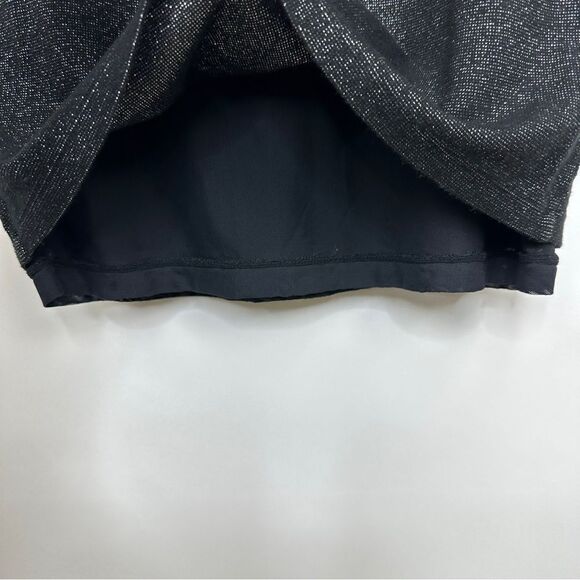 Alice + Olivia Gyllen Black Metallic Zipper Mini Dress Black Size Medium - Picture 10 of 12